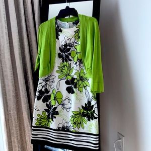 Jessica Howard Summer fun dress.  Blue Green and tropical! Great little sweater